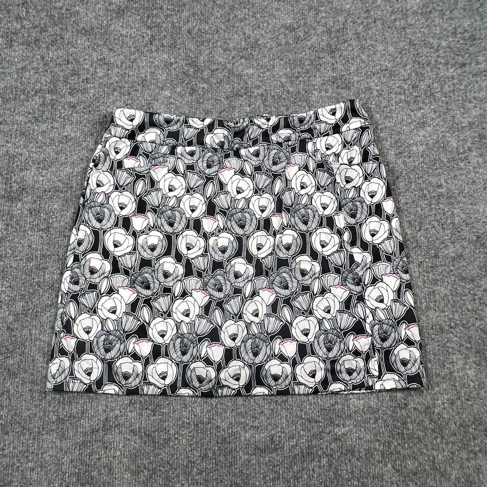 Ep New‎ York Golf Skort Womens Medium Black White Dot Floral Moisture Wicking